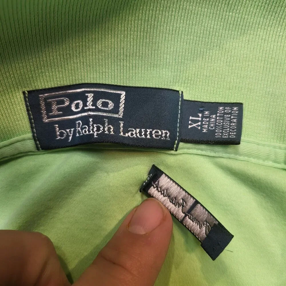 Polo Ralph Lauren Polo Shirt Mens XL Green Short Sleeve Pima Flesh Pony